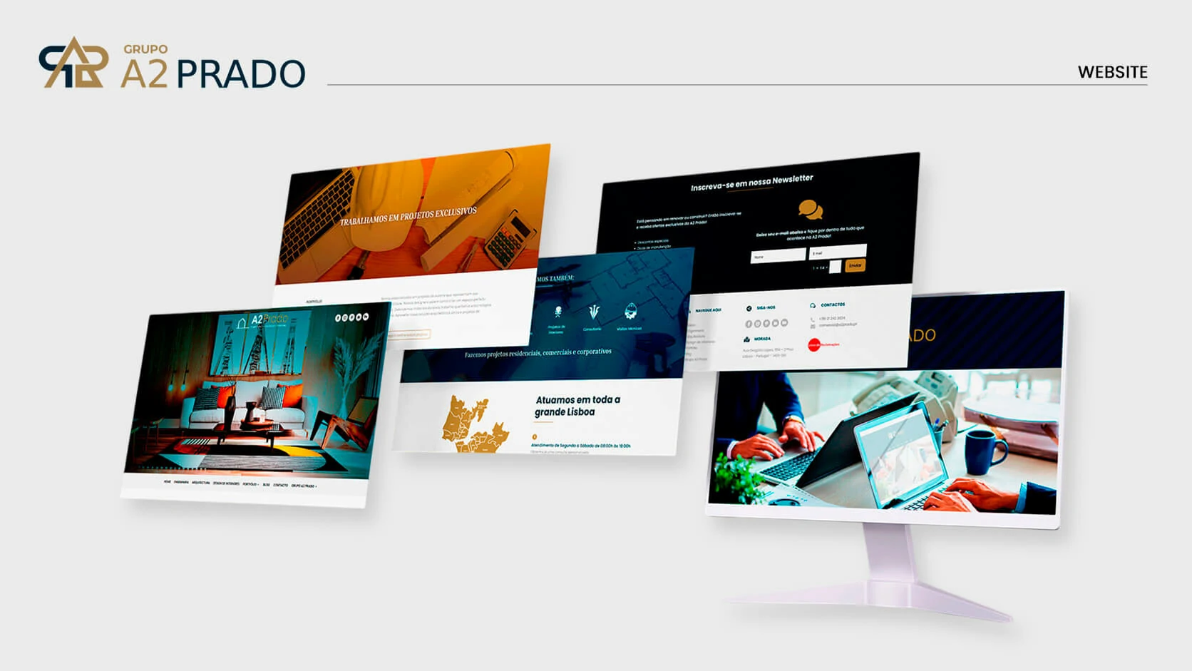 A2 Prado institutional website displayed across desktop screens