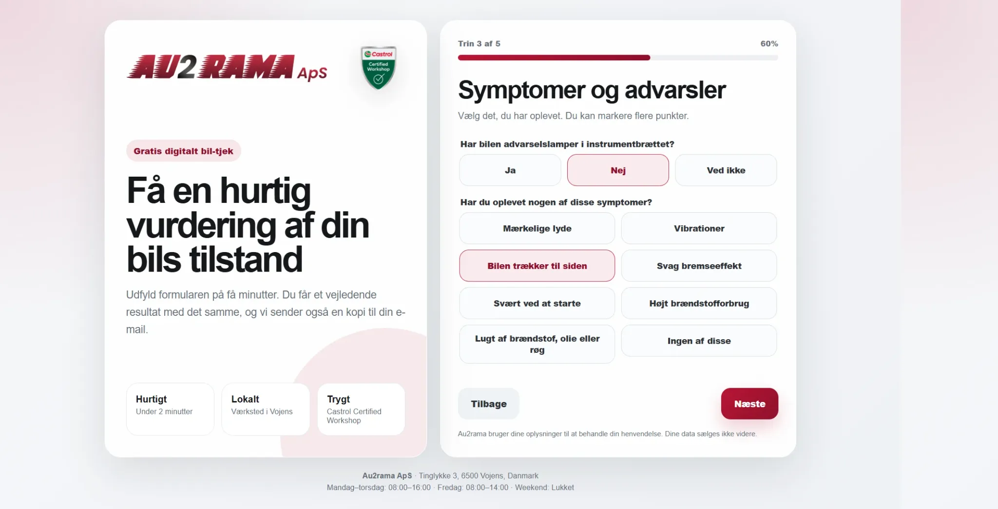 Digital car check step three for symptoms and warnings