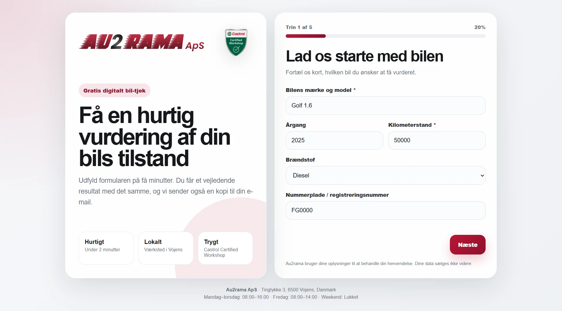 Digital check — vehicle profile