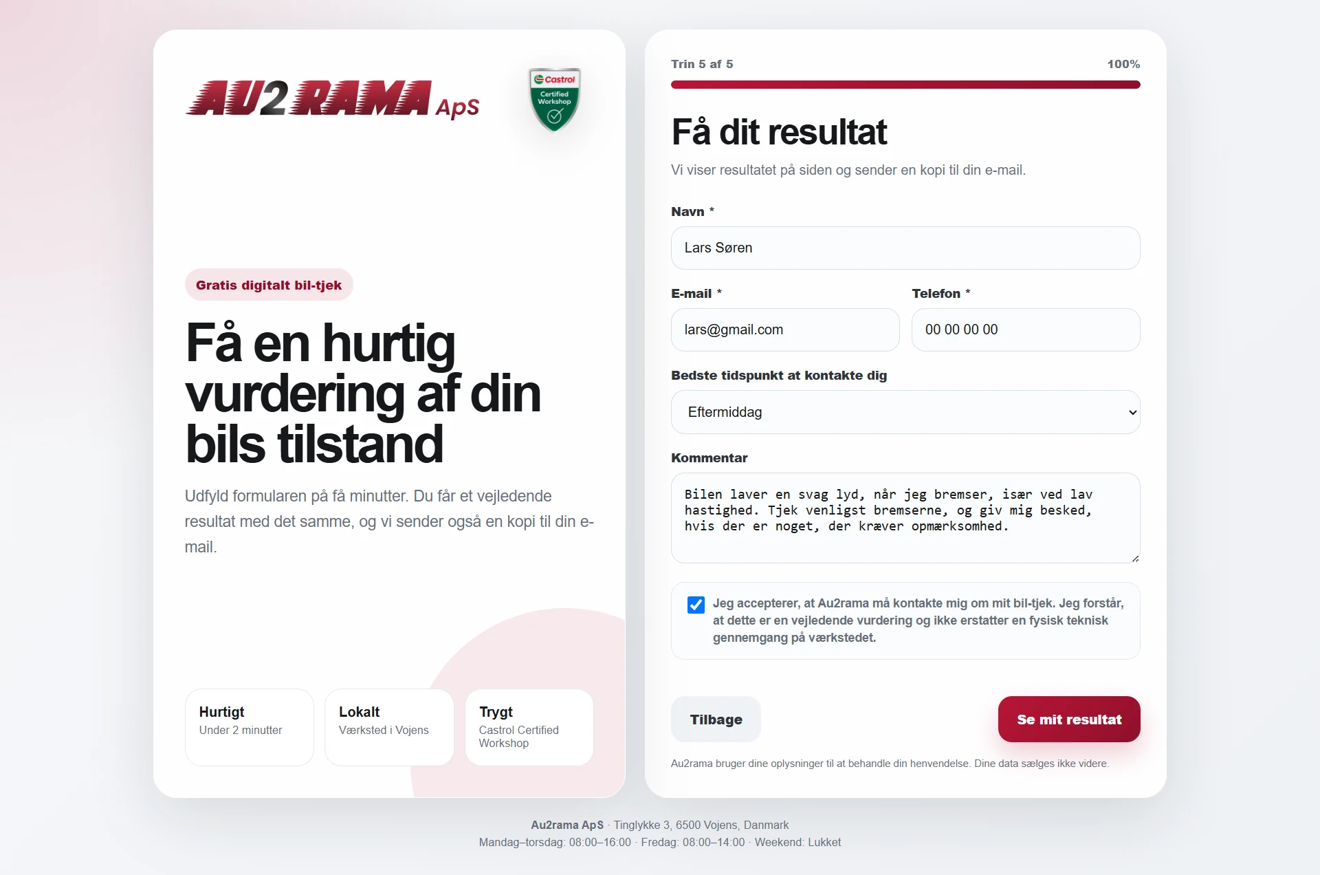 Digital check — contact and consent