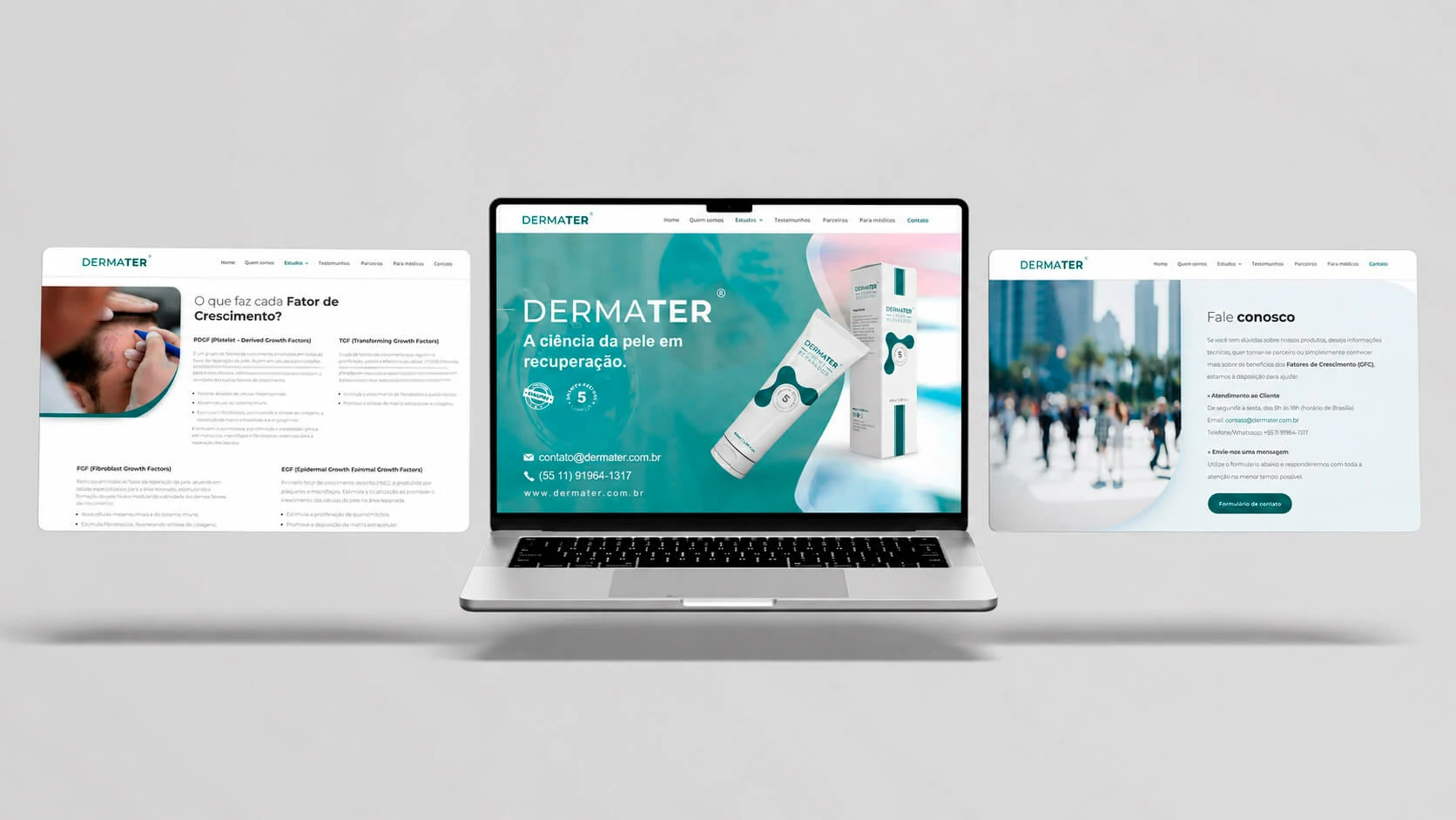 Dermater website presentation system