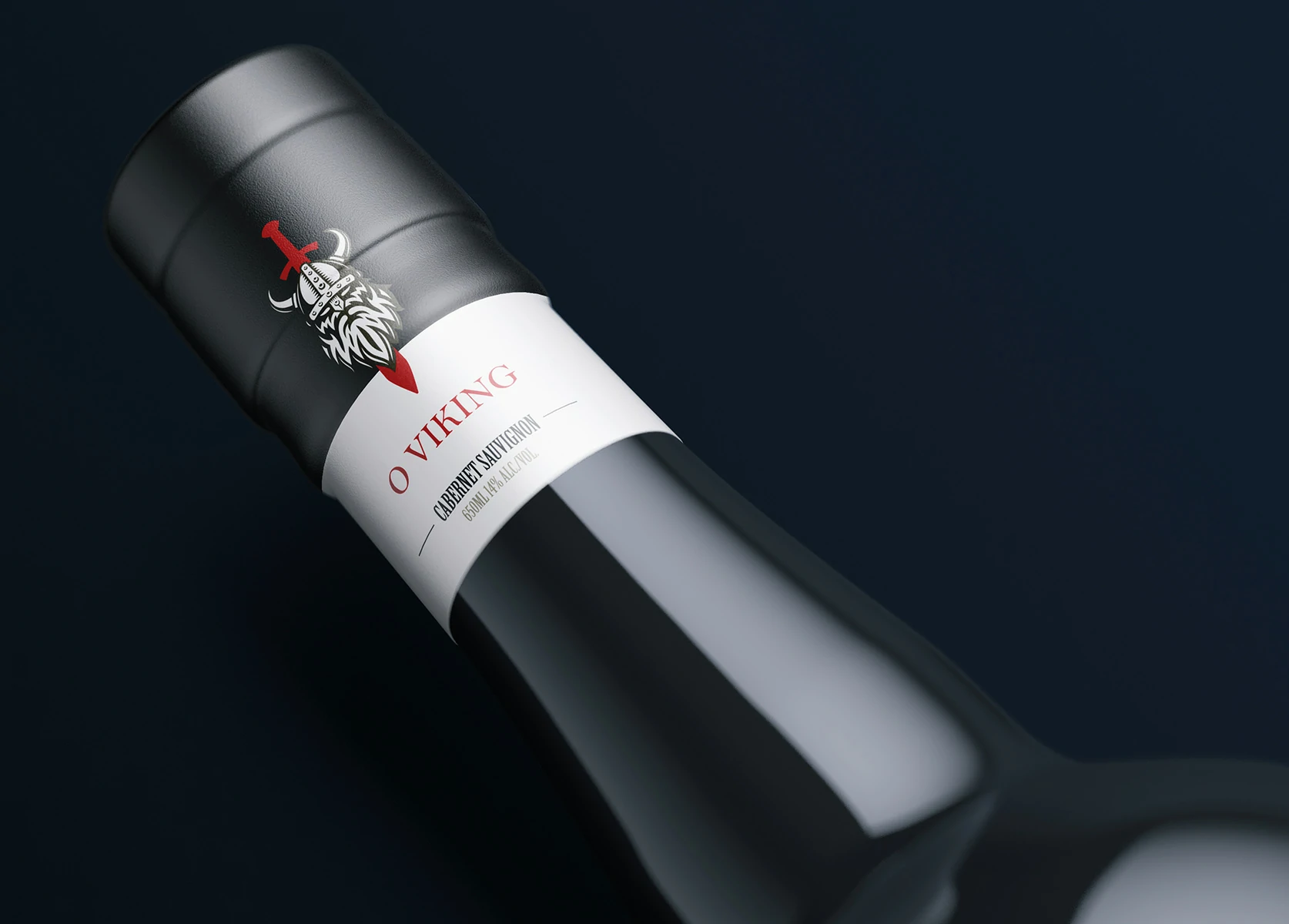 O Viking bottle neck and main label mockup